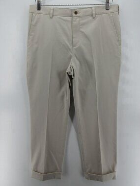 Paul Stuart Pants 36X28 Chino Khakis Trousers Stretch Cuffed Preppy